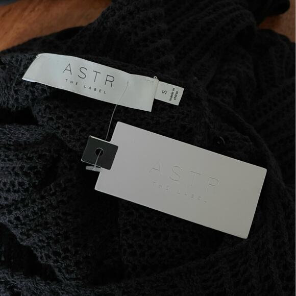 ASTR Revolve Palmer Sleeveless Crochet Midi Dress w Slip Cover Up Black Small - Picture 10 of 15